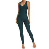 GymHalo™ – Backless Halter Skinny Jumpsuit (Fitness-Focused, Breathable & Bold)
