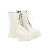 Women Patent Leather Platform Ankle Boots – High Heel Autumn Winter