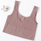 RibSculpt™ seamless ribbed camisole in soft mauve, designed for women, wireless and fitness-ready.