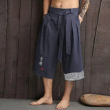 Men Hanfu Print Cropped Pants
