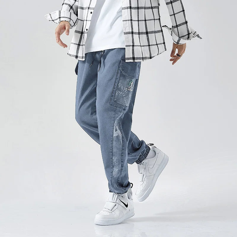Men's Plus Size Harem Denim Joggers
