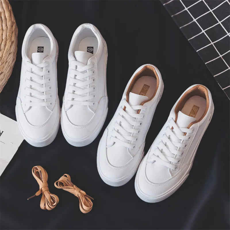 Women Sneakers White Vulcanized Platform Shoes
