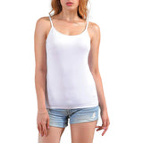 ShapeEase™ white camisole with adjustable straps and breathable fabric, ideal for middle-aged women.