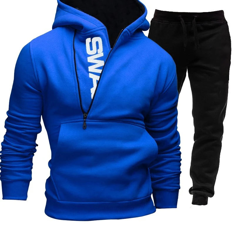 Men's Tracksuit Set – Zipper Hoodie & Pants