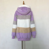 Warm Plush Patchwork Hooded Winter Coat