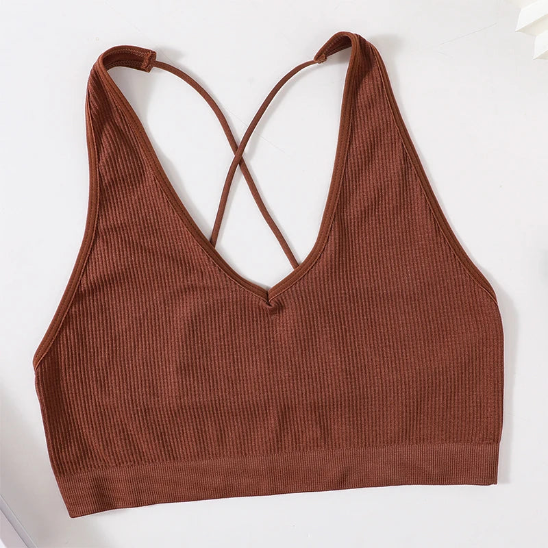 MonoSculpt™ one-shoulder seamless crop top in brown, perfect for a sexy, streetwear-inspired look.