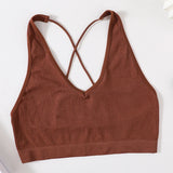 MonoSculpt™ one-shoulder seamless crop top in brown, perfect for a sexy, streetwear-inspired look.