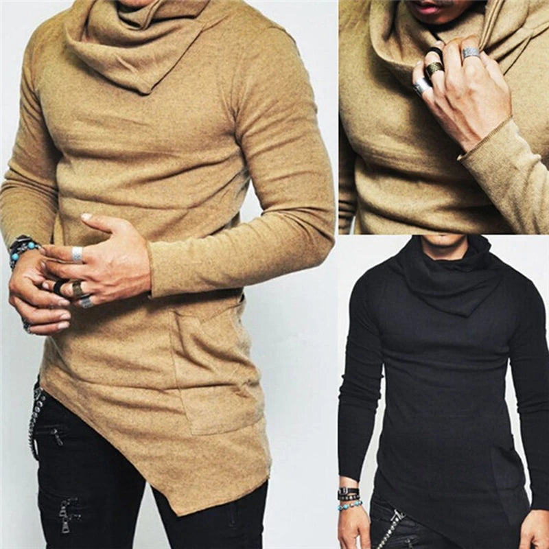 Men's Plus Size 5XL Hoodie – Turtleneck Sweatshirt