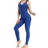 GymHalo™ – Backless Halter Skinny Jumpsuit (Fitness-Focused, Breathable & Bold)