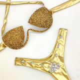 Women Rhinestone Bikini Set