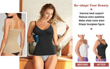 ShapeEase™ camisole displaying before and after with features to improve support and shape, available in various colors.
