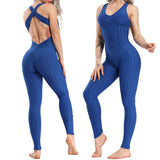 FlexFemme™ – Backless Halter Fitness Jumpsuit (Breathable, Sculpting & Supportive)