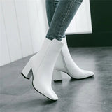 Women Side Zipper Mid-Heel Ankle Boots – Winter Casual Shoes