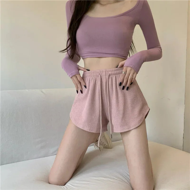 Women Loose Wide Leg Sports Shorts