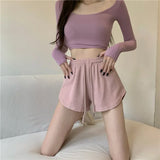 Women Loose Wide Leg Sports Shorts