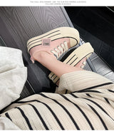 Women Canvas Shoes Black White Platform Sneakers