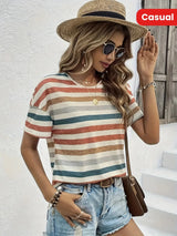 Striped Y2K Style T-Shirt for Women