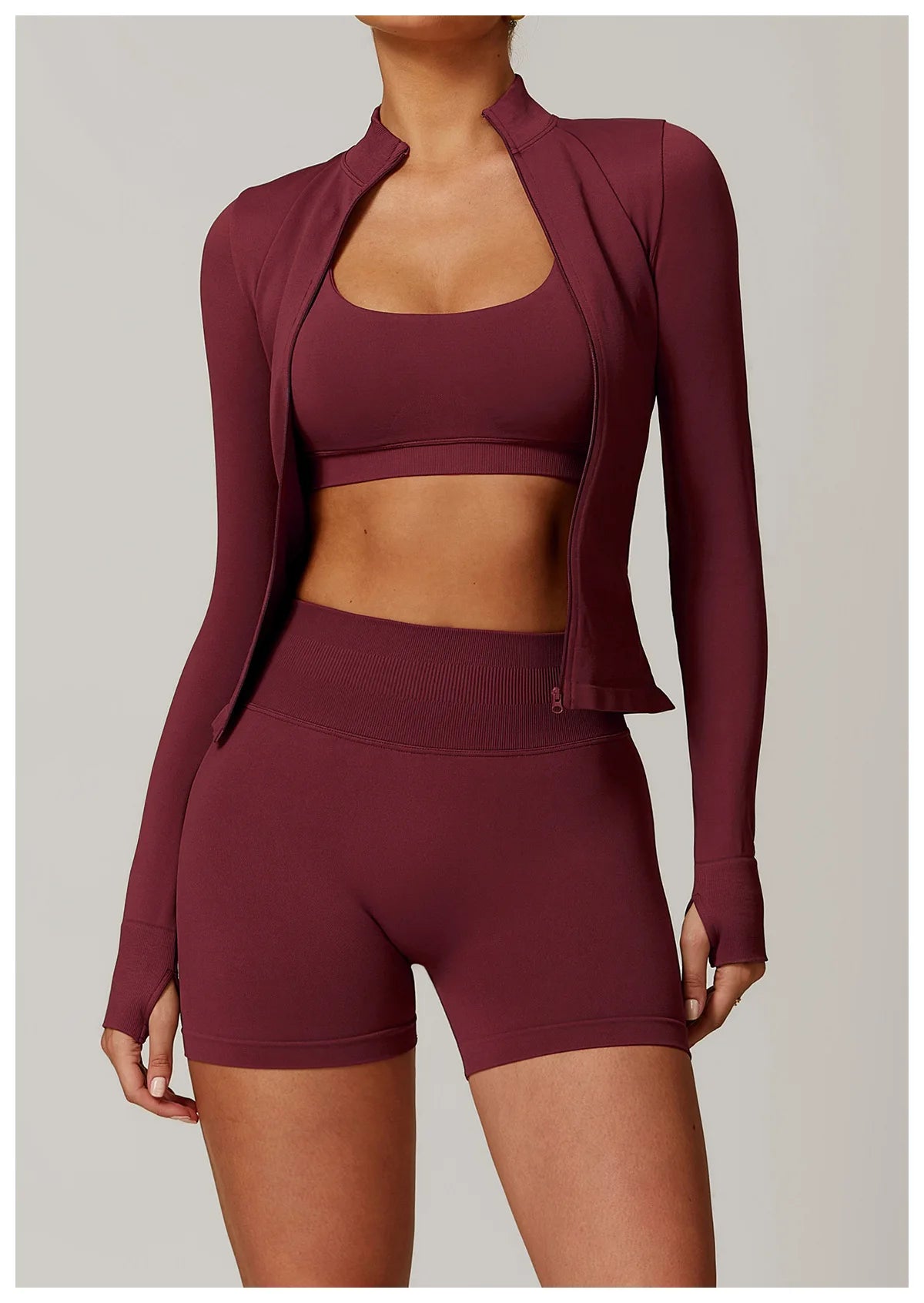 Seamless Women's Long Sleeve Yoga Jacket – Windproof Running Sports Top