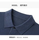 Men Short Sleeve Wool Polo Knit