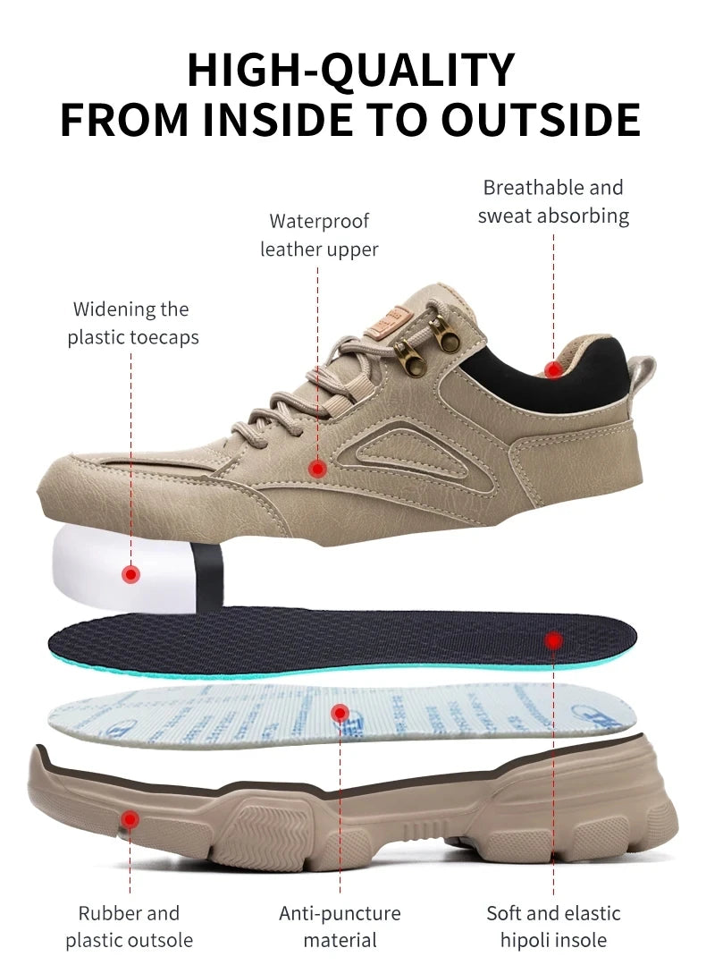 Men Steel Wire Safety Work Sneakers