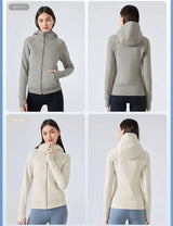 Women Thick Warm Hooded Sports Jacket