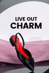 Women Ballet Flats Leather Bowknot Slip-On Shoes