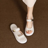 Women Minimalist White Slide Sandals