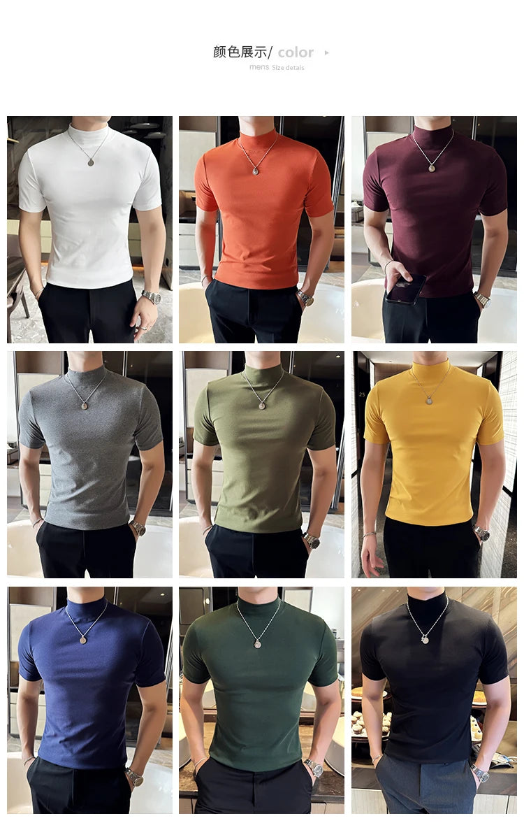 Men Korean Slim Fit Turtleneck Tee