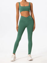 Hearuisavy Cross Waist Push-Up Yoga Leggings – High Waist Gym Pants