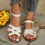 Women Flat Sandals Roman Strap Summer Shoes
