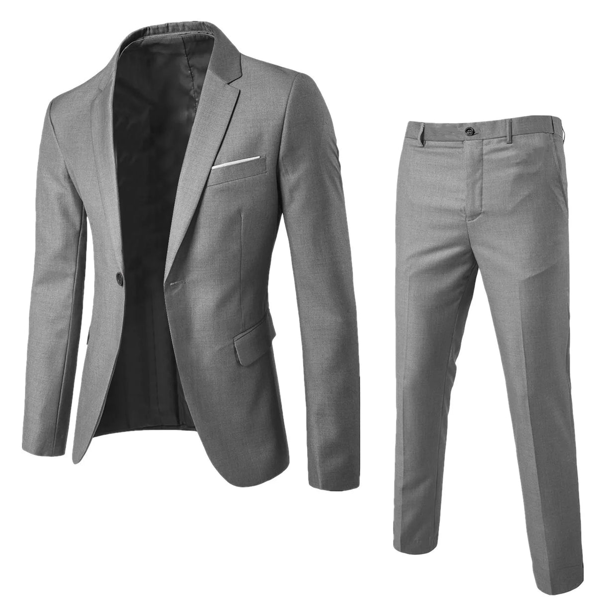 Men Slim Fit Business 2-Piece Suit