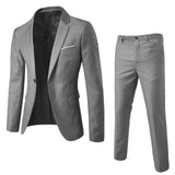 Men Slim Fit Business 2-Piece Suit