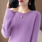 Women's Autumn Stripe Knit Pullover