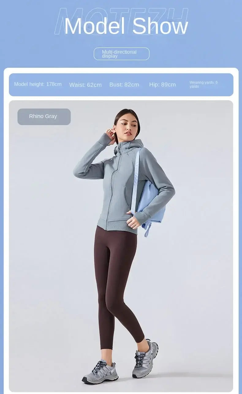 Women Thick Warm Hooded Sports Jacket