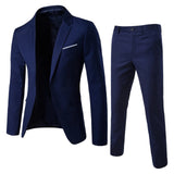 Men Slim Fit Business 2-Piece Suit