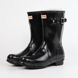 Women Mid Calf Boots Embroidered Leather