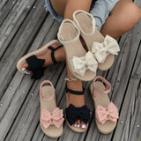 Women Casual Bow Tie Sandals Summer Flats
