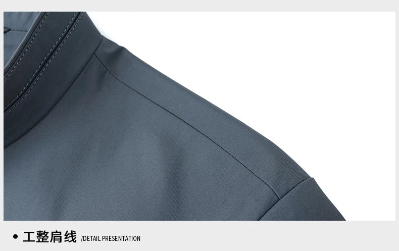 Men Stand Collar Zipper Jacket