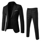 Men Slim Fit Business 2-Piece Suit