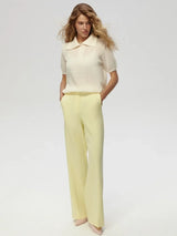 Women's Polo Collar Hollow Knit Sweater