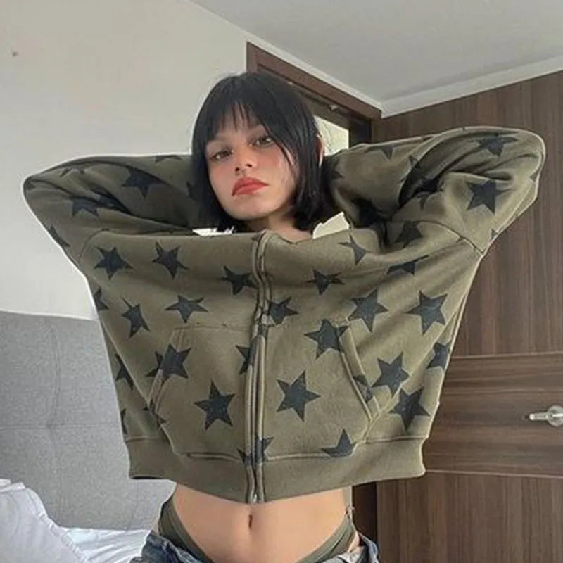 Gothic Stars Zip Hoodie