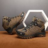 HIKEUP Men High Top Outdoor Hiking Boots