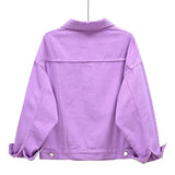 Women's Single Breasted Denim Lapel Jacket