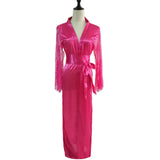 Women Ice Silk Pajama Nightdress Sexy Sleepwear 2025