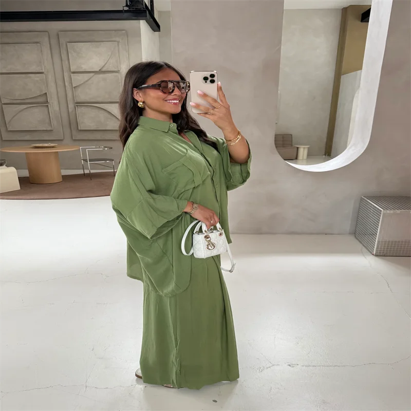 Women Cotton Wide Leg Pant Set