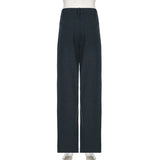 Women Low-Waist Rivet Wide Jeans