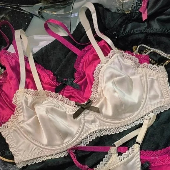 Women Ice Silk Bra Set