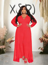 Women Mesh Lace Sleeve Pants Set