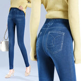 Women Faux Denim Leggings