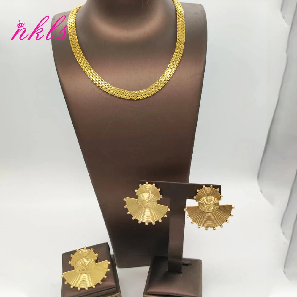 Ethiopian Gold Chain Jewelry Set